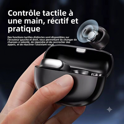 Écouteurs Bluetooth Clip-On Premium – Confort Ouvert, Son HD & Bluetooth 5.4